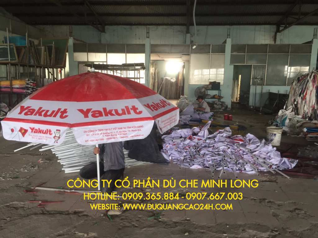 Dù quảng cáo nhãn hàng đường kính 2.4m thiết kế theo yêu cầu